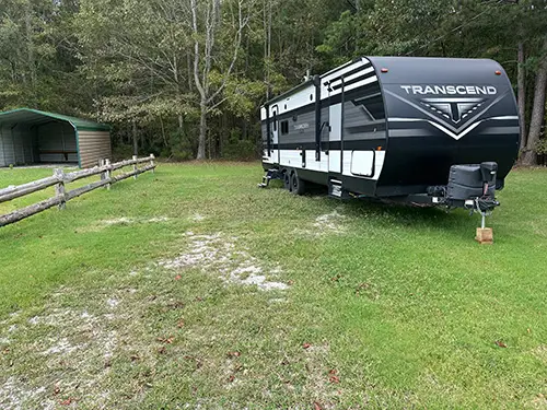 An RV site at Relaxed Retreat at Carolina King.